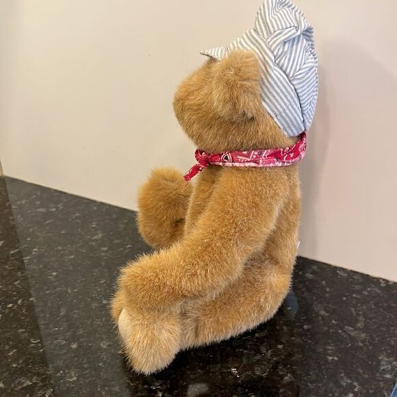 Railroad Engineer Bear with movable limbs. Size 13” - Picture 3 of 7